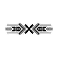 Minimalist Winter Border Ornament, Black And White, Snowflake Motif vector