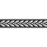 Elegant Black And White Laurel Leaf Border, Decorative vector