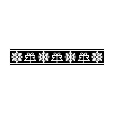 Festive Border Snowflake Gift Box Pattern, Illustration