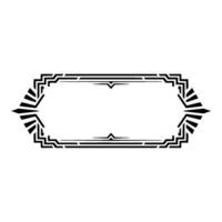 Art Deco Frame, Black White, Geometric, For Invitations vector