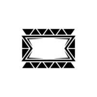 Geometric Banner, Black And White Frame, Blank Label vector
