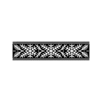 Winter Snowflake Pattern Border, Black And White vector