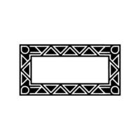 Geometric Art Deco Frame Black And White Pattern On White vector