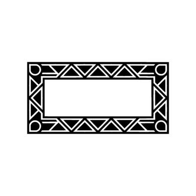 Geometric Art Deco Frame Black And White Pattern On White