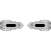 Minimalist Tech Divider Geometric Black Lines On White vector
