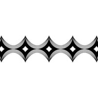 Geometric Black And White Pattern Retro, Ornamental Border vector