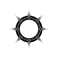 Geometric Black Sunburst Circle, Abstract, Modern, Minimalist vector