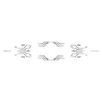 Futuristic Circuitry Glowing Tech Element On White vector
