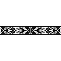 Decorative Floral Border Pattern, Black White, Repeating vector
