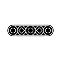 Geometric Chain Of Circles Diamonds, Black White, Minimalist vector