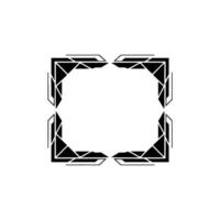 Geometric Art Deco Frame, Black White, Modern Minimalist vector