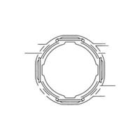 Minimalist Tech Circle Futuristic Interface Element vector