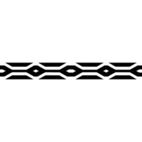 Minimalist Geometric Border Black Pattern On White, Seamless vector