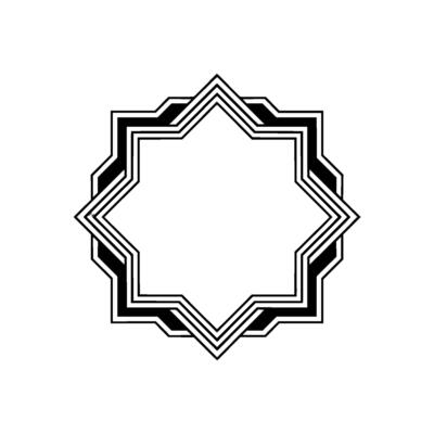 Geometric Eightpointed Star Frame In Modern, Minimalist Style