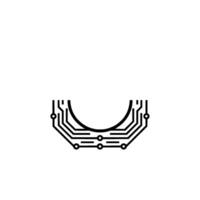 Abstract Circuit Board With Blank Circle Technology vector