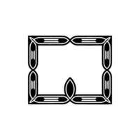Elegant Black White Geometric Frame, Minimalist vector