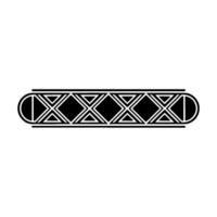 Geometric Border Element Black White Art Deco On Light Background vector