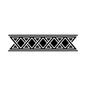 Geometric Border Black White Repeating Pattern, Minimalist vector