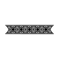 Minimalist Geometric Ornament Black Line Art Border On White vector