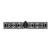Elegant Black And White Leaf Border On Light Gray Background vector
