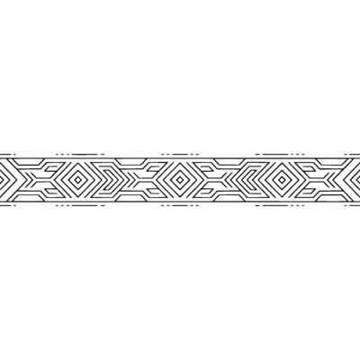 Geometric Border With Minimalist Line Art On White Background