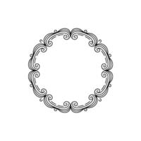 Elegant Circular Line Art Frame On White Background vector
