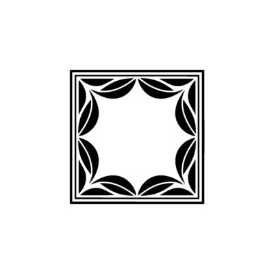 Elegant Black And White Floral Frame, Minimalist Decorative