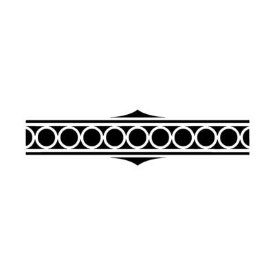 Minimalist Black White Border With Circular Pattern