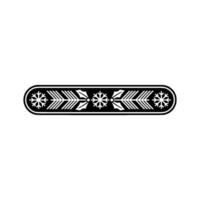 Minimalist Winter Snowflake And Arrow Pattern Border vector