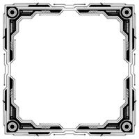 Futuristic Tech Frame, Minimalist Black White For Uiux Elements vector
