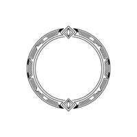 Art Deco Circle Frame, Geometric, Decorative Element vector