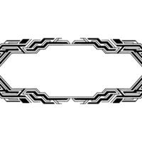 Geometric Tech Frame, Black White, Minimalist vector