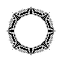 Art Deco Starburst Frame, Black White Circular Ornament vector