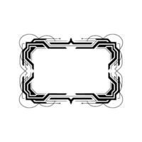 Geometric Art Deco Frame, Minimalist Border On White vector