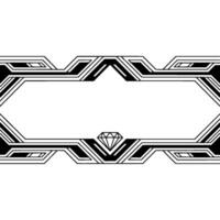 Art Deco Diamond Frame, Geometric Border, Elegant Elements vector