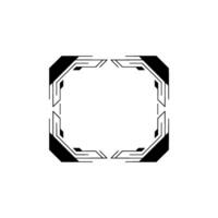 Geometric Tech Frame Modern Digital Border, Minimalist vector