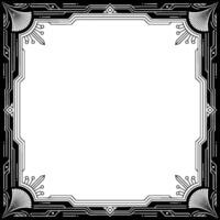 Art Deco Frame, Geometric, Elegant Border, Black White Element vector