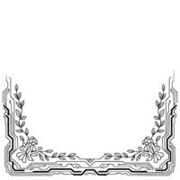 Geometric Botanical Frame Futuristic Floral Border For Elements vector