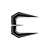 Geometric E In Black And White vector