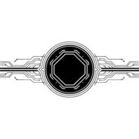 Tech Interface With Circuitry Elements, Minimalist, Abstract Digital Concept vector
