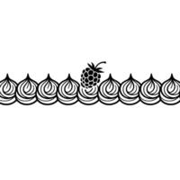 Raspberry Dessert Decoration Black And White Pattern vector