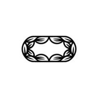 Elegant Oval Frame With Floral Elements On Neutral Background vector