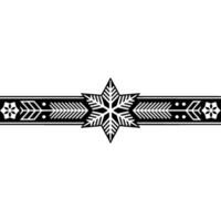 Geometric Snowflake Border In Black And White, Decorative vector