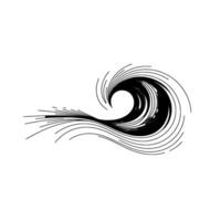 Abstract Line Art Wave Black, White, And Gray, Minimalist vector