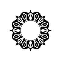 Geometric Mandala With Blank Circle Space Black White Abstract vector