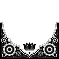 Steampunk Lotus Flower Border Tech Nature Fusion vector