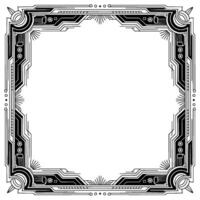 Art Deco Frame Geometric Black White Border, Elegant - Ornate vector
