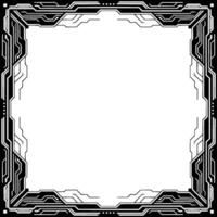Futuristic Tech Frame Digital Circuitry Border vector