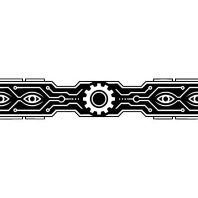 Circuit Board Eye Gear Minimalist Tech Illustration