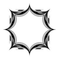 Geometric Starburst Frame Black And White Decorative Border vector